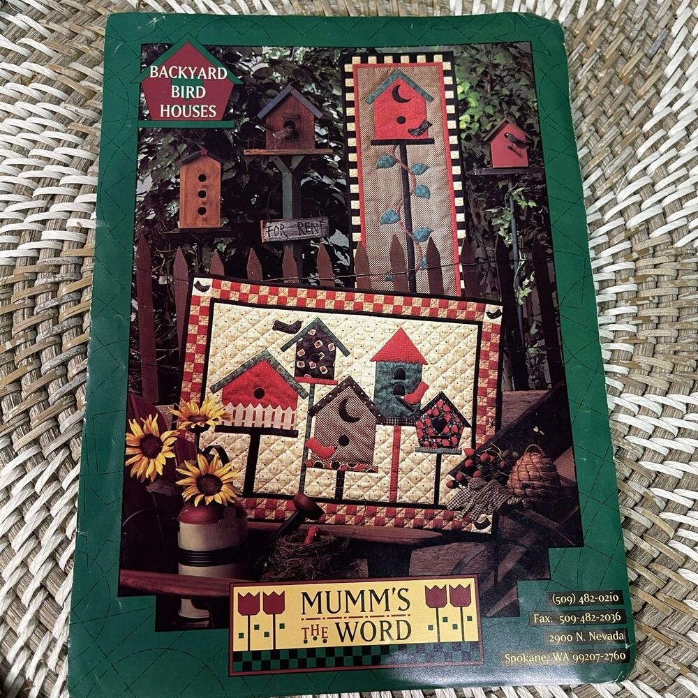 Debbie Mumm Backyard Bird Houses Quilt Pattern Booklet – 1990s Country‎ Folk Art